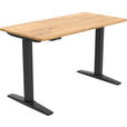 SCHREIBTISCH 120/60/71-116 cm  in Eiche Artisan  - Schwarz/Eiche Artisan, MODERN, Holzwerkstoff/Kunststoff (120/60/71-116cm) - Carryhome