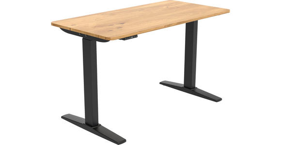 SCHREIBTISCH 120/60/71-116 cm  in Eiche Artisan  - Schwarz/Eiche Artisan, MODERN, Holzwerkstoff/Kunststoff (120/60/71-116cm) - Carryhome