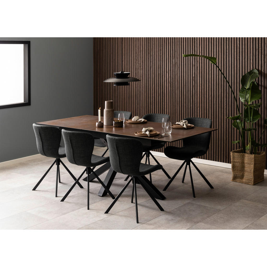 Thumbnail - Mid.you Stuhl, Dunkelgrau, Metall, Textil, Sternfuß, 46.5x81x53 cm, Sitzfläche 360° drehbar, Esszimmer, Stühle, Esszimme...