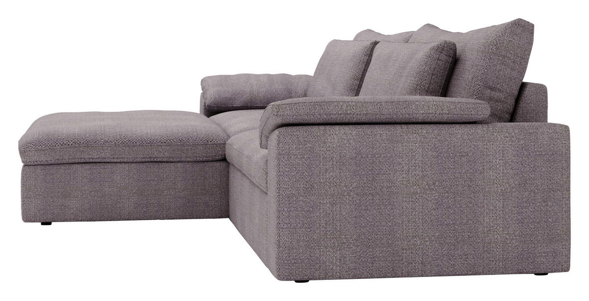 ECKSOFA  in Webstoff Grau, Lila  198/306 cm  - Lila/Schwarz, MODERN, Kunststoff/Textil (198/306cm) - Carryhome