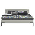 BETT 200/200 cm,  in Hellgrau  - Hellgrau/Schwarz, Design, Metall (200/200cm) - Xora