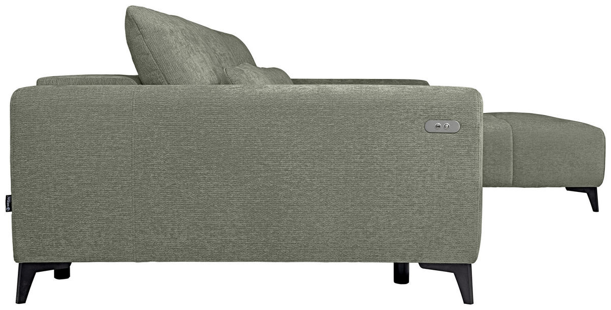 ECKSOFA  in Chenille Mintgrün  279/222 cm  - Schwarz/Mintgrün, KONVENTIONELL, Kunststoff/Textil (279/222cm) - Hom`in