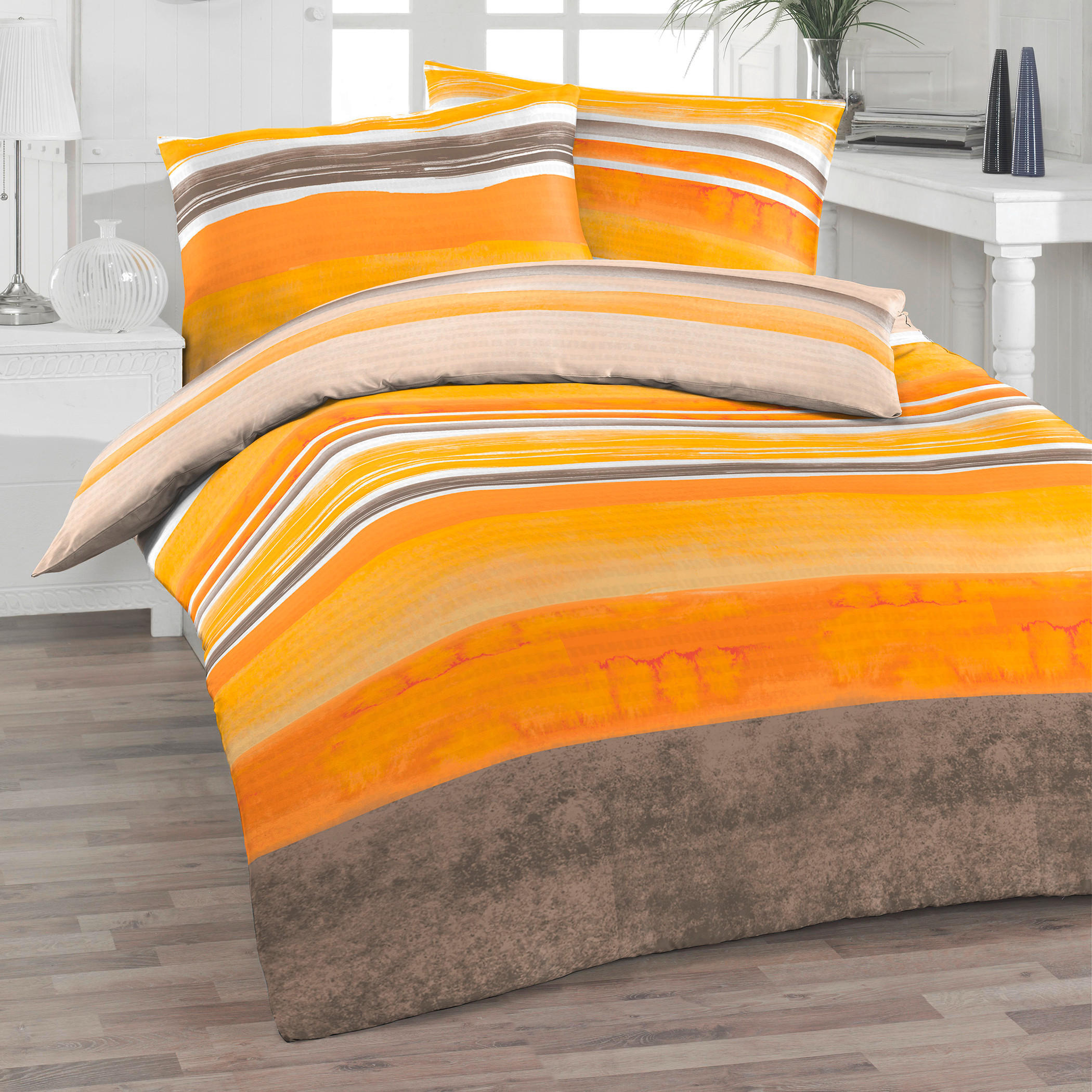 BETTWÄSCHE Seersucker 140/200 cm  - Orange, Basics, Textil (140/200cm) - Florella