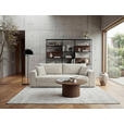 SCHLAFSOFA Struktur Creme  inkl. Zierkissen, Rückenkissen, Bettkasten, Schlaffunktion, Rücken echt  - Creme/Schwarz, KONVENTIONELL, Kunststoff/Textil (253/87/102cm) - Xora