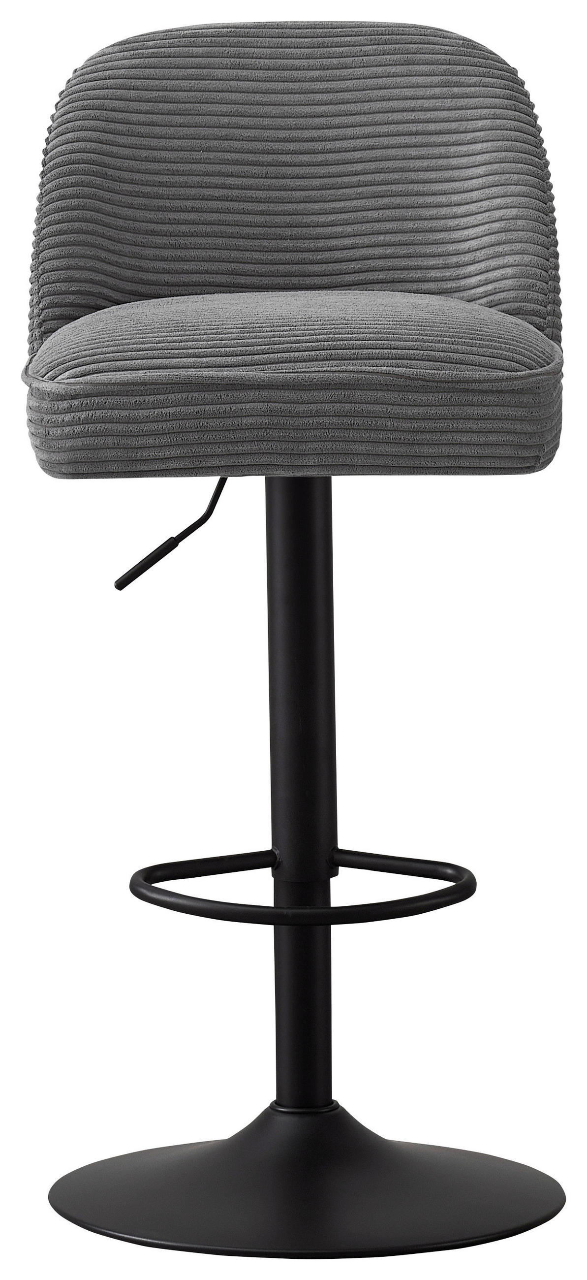 Scaun de bar in metal, textil negru, gri închis  - gri închis/negru, Design, metal/textil (46/90-112/50cm) - Xora