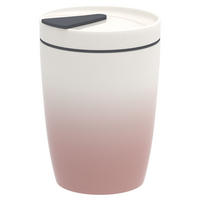 COFFEE-TO-GO-BECHER TO GO, TO STAY 0,29 L  - Rosa/Weiß, Basics, Keramik/Kunststoff (290ml) - like.Villeroy & Boch