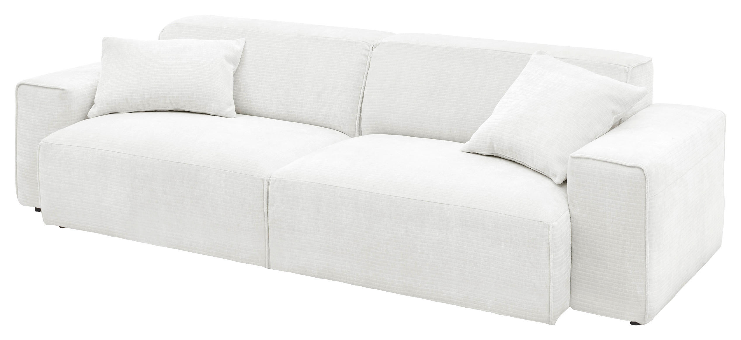 BIGSOFA in Chenille Weiss  - Weiss/Schwarz, Design, Kunststoff/Textil (238/71/101cm) - Pure Home Lifestyle