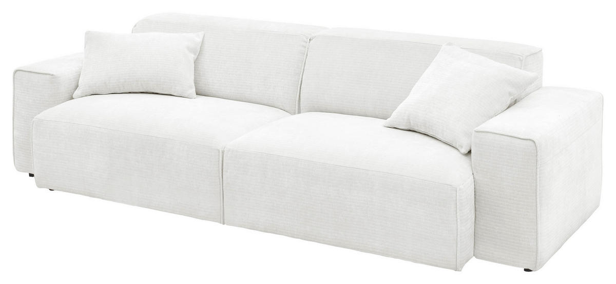 BIGSOFA in Chenille Weiss  - Weiss/Schwarz, Design, Kunststoff/Textil (238/71/101cm) - Pure Home Lifestyle