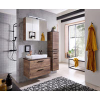 WASCHTISCHKOMBI  - Eichefarben/Schwarz, Design, Keramik/Holzwerkstoff (73/61,6/44,5cm) - Xora