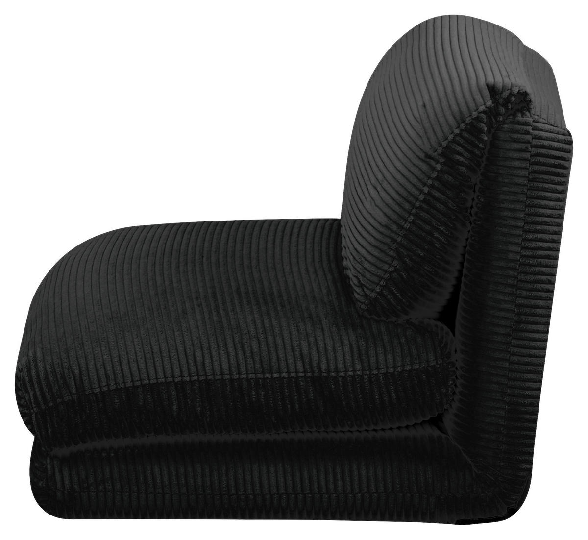 SCHLAFSESSEL in Cord Schwarz  - Schwarz, Design, Textil/Metall (82/58/78cm) - Livetastic