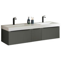 WASCHTISCHKOMBI 152 cm  - Dunkelgrün/Schwarz, Basics, Keramik/Holzwerkstoff (152cm) - Schöner Wohnen