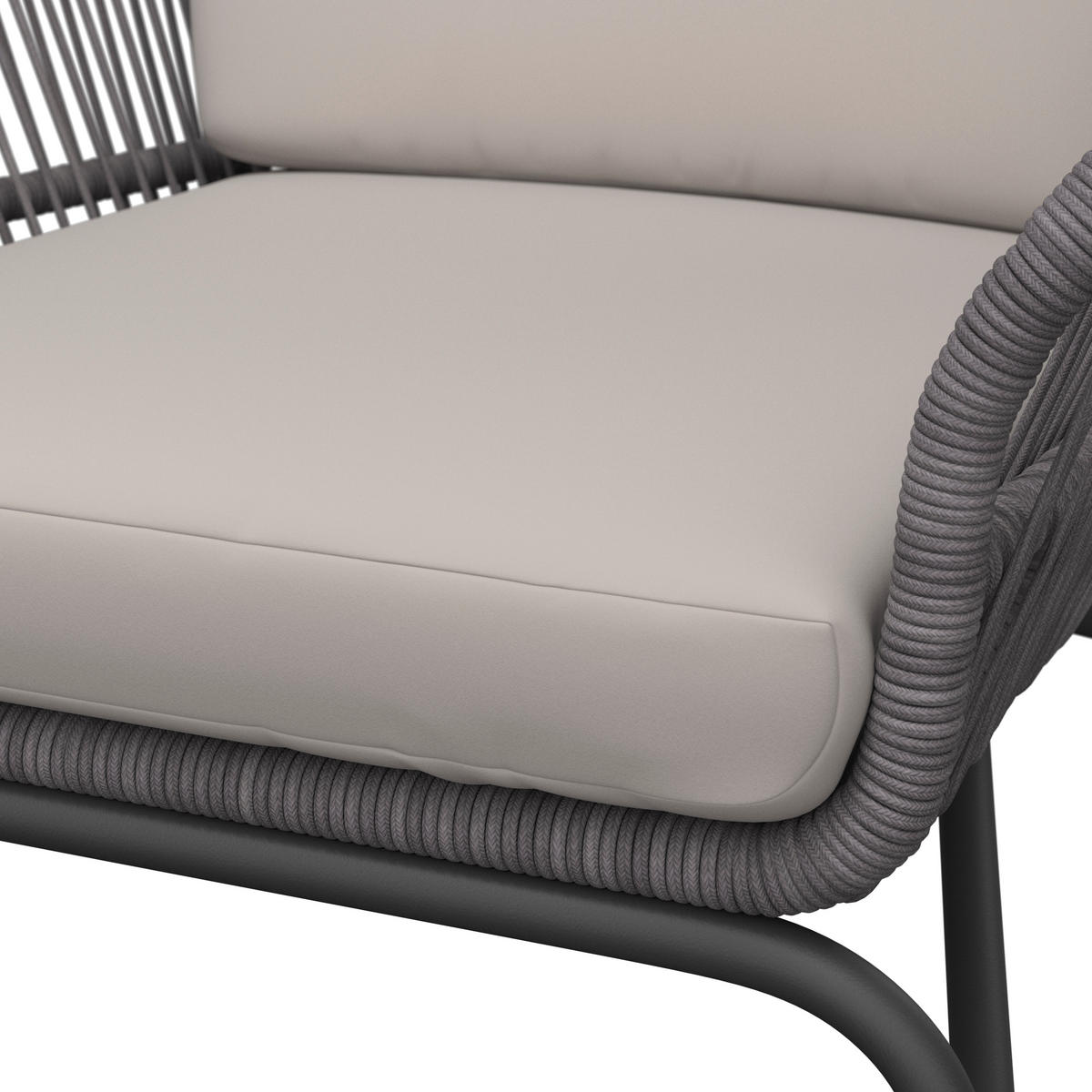 RELAX FOTEL SZETT - fekete/szürke, Modern, textil/fém (82/86/86,5cm) - Ambia Garden