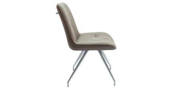 STUHL Webstoff Taupe, Edelstahlfarben - Taupe/Edelstahlfarben, Design, Textil/Metall (51/89/66cm) - Novel