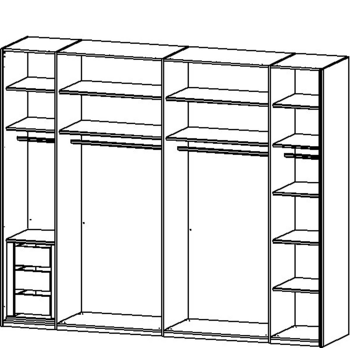 SCHWEBETÜRENSCHRANK 271/223/68 cm 2-türig Weiß, Eiche Artisan  - Eichefarben/Weiß, Design, Glas/Holzwerkstoff (271/223/68cm) - Xora