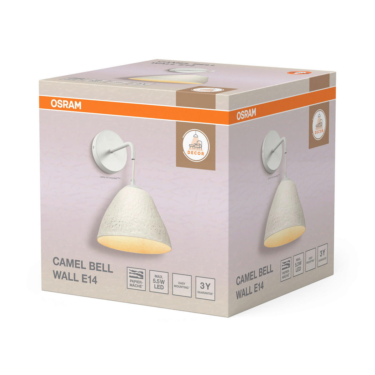 WANDLEUCHTE 22/28/32.3 cm   - Basics, Papier/Metall (22/28/32.3cm) - Osram