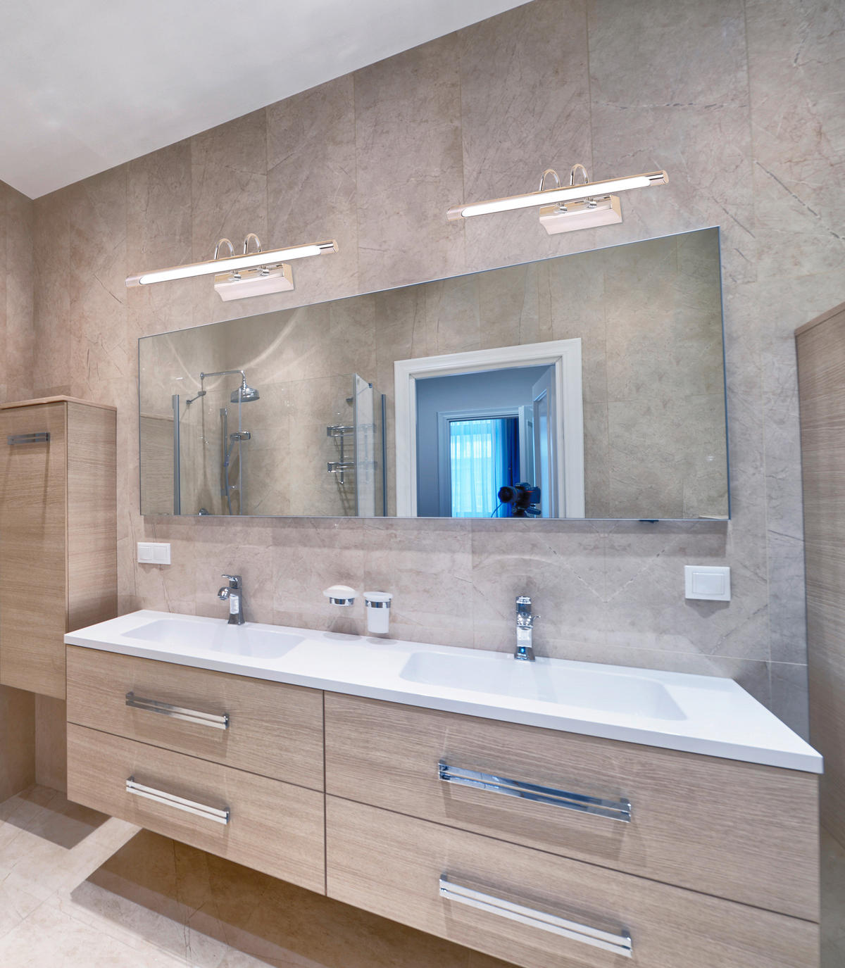 LED VÄGGLAMPA 14/43/10 cm   - kromfärg, Basics, metall (14/43/10cm)