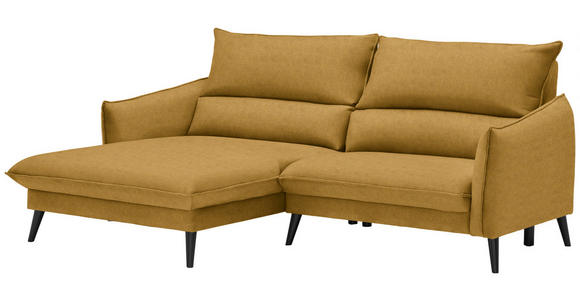 ECKSOFA in Velours Gelb 170/238 cm - Gelb/Schwarz, Design, Holz/Textil (170/238cm) - Carryhome