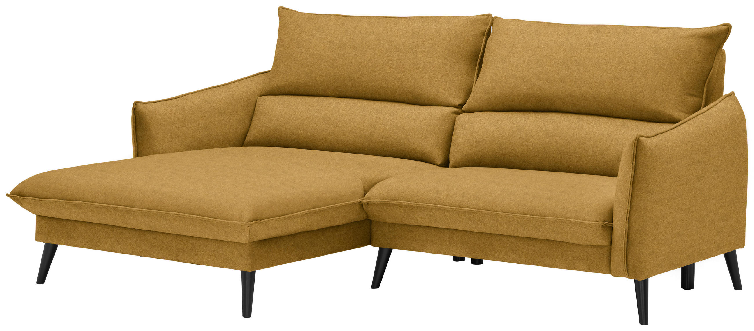 ECKSOFA Gelb Velours  - Gelb/Schwarz, Design, Holz/Textil (170/238cm) - Carryhome