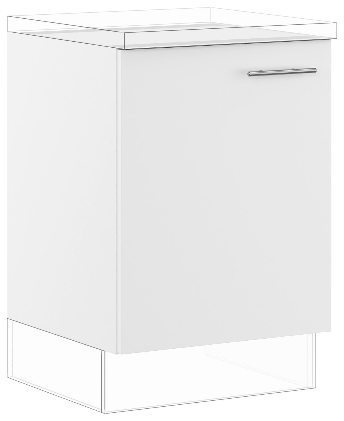 KÜCHENUNTERSCHRANK 60/87,8/57,6 cm  in Weiß  - Edelstahlfarben/Weiß, Basics, Holzwerkstoff/Metall (60/87,8/57,6cm) - Impuls