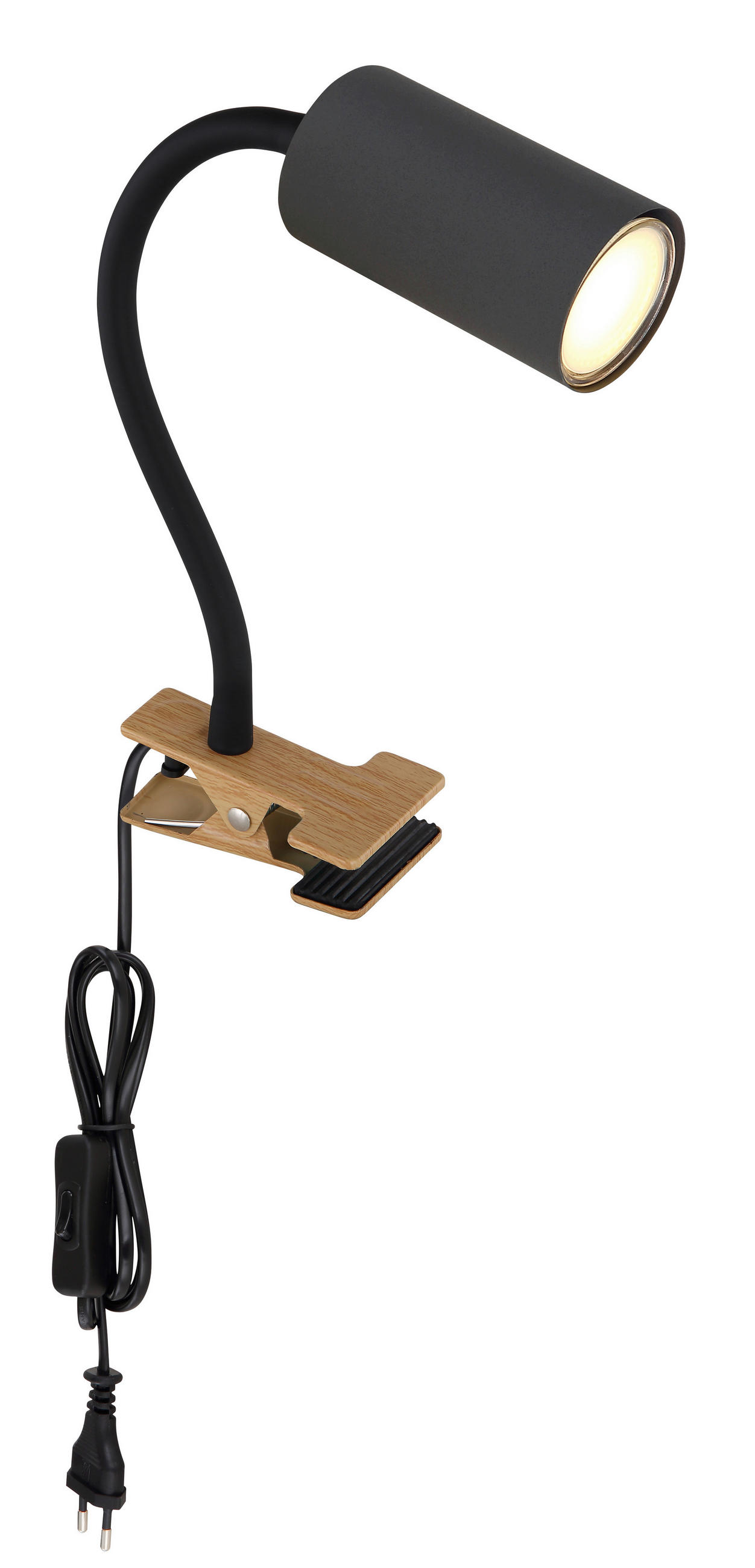 LAMPA SO ŠTIPCOM, GU10, 10/5,5/41,5 cm - čierna/grafitová, Basics, kov/plast (10/5,5/41,5cm) - Globo