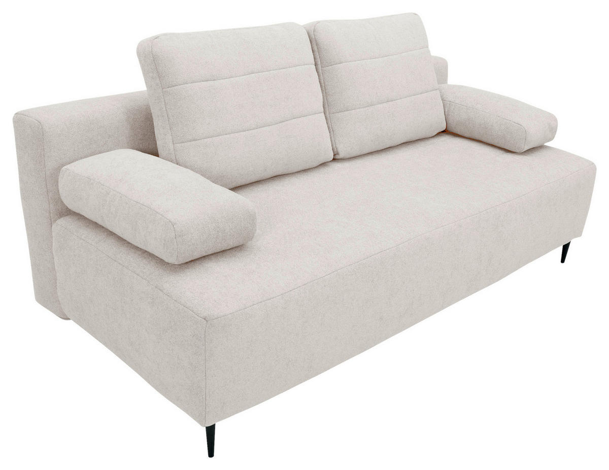 SCHLAFSOFA in Flachgewebe Naturfarben  - Schwarz/Naturfarben, KONVENTIONELL, Textil/Metall (197/75/100cm) - Carryhome