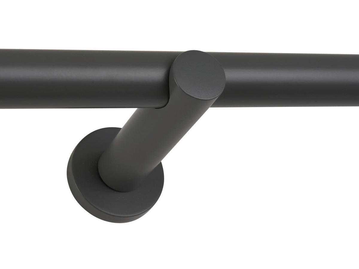 VORHANGSTANGENSET 120 cm  - Dunkelgrau, Basics, Metall (120cm)