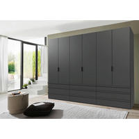 FALTTÜRENSCHRANK 300/216/58 cm 3-türig Graphitfarben  - Schwarz/Graphitfarben, Design, Holzwerkstoff (300/216/58cm) - Boxxx