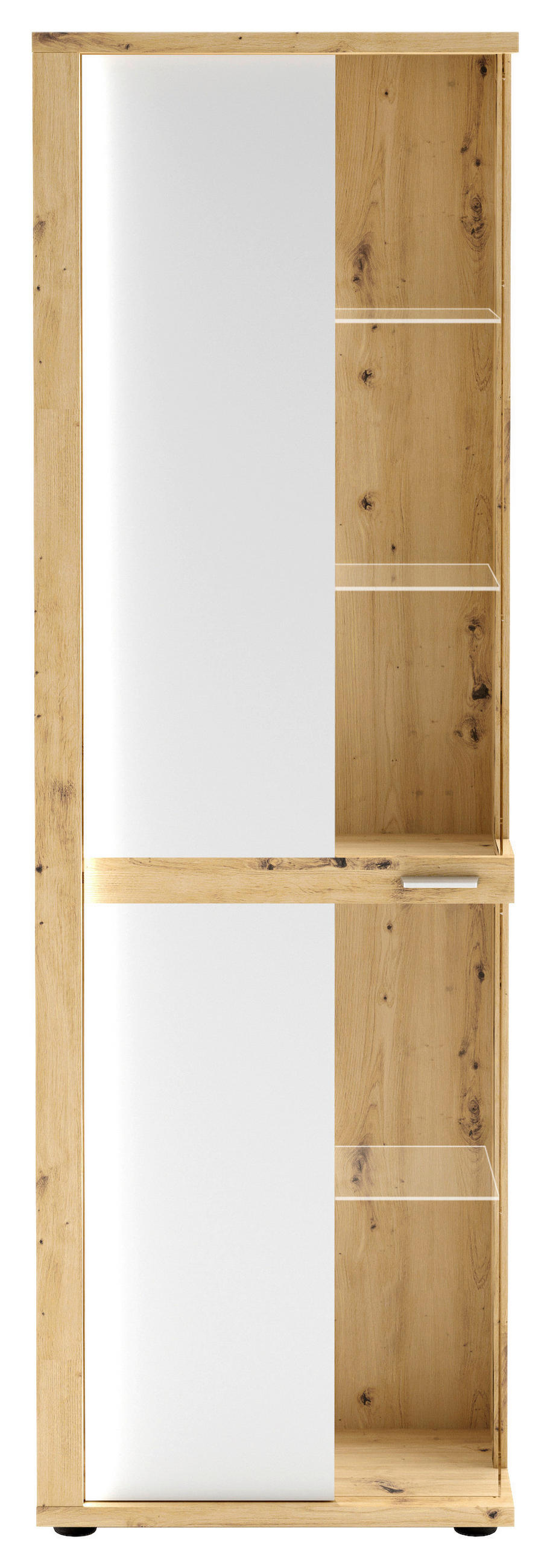 VITRÍNA, bílá, 66/209/37 cm - bílá/barvy stříbra, Design, kov/kompozitní dřevo (66/209/37cm) - Livetastic