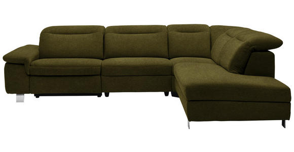 WOHNLANDSCHAFT in Textil Grün - Chromfarben/Grün, Design, Textil/Metall (305/231cm) - Dieter Knoll