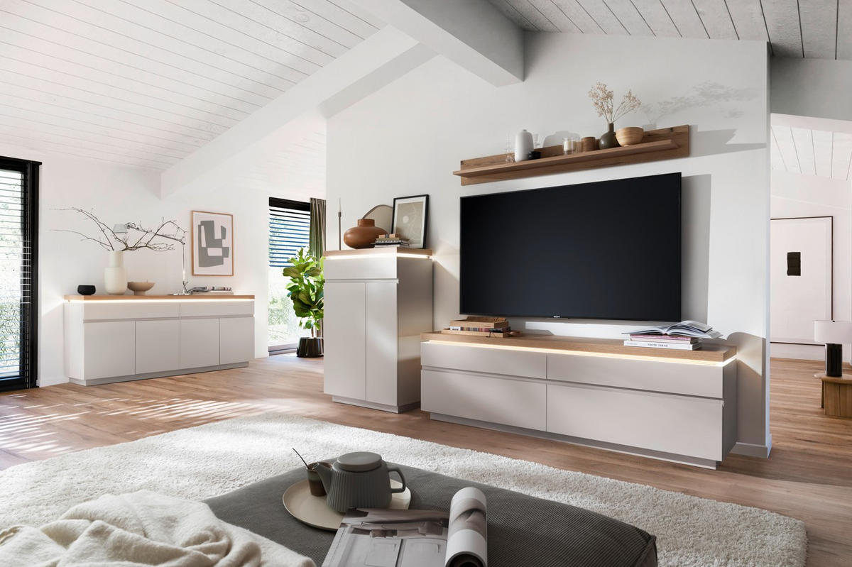 SIDEBOARD  180/81/40 cm 2 Schublade(n)  - Kaschmir/Eichefarben, Design, Holzwerkstoff (180/81/40cm) - Livetastic