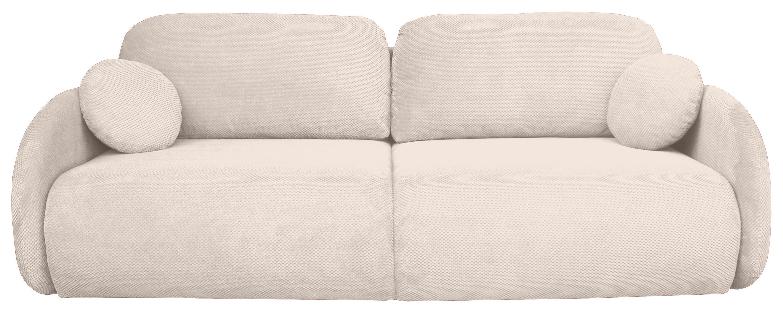 SCHLAFSOFA Chenille Creme  - Creme/Schwarz, KONVENTIONELL, Kunststoff/Textil (222/90/100cm) - Carryhome