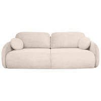 SCHLAFSOFA  mit Liegefunktion, Schlafen auf Sitzhöhe, Rücken echt Chenille Creme  - Creme/Schwarz, KONVENTIONELL, Kunststoff/Textil (222/90/100cm) - Carryhome