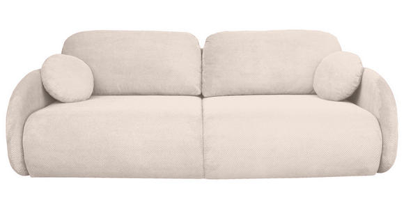 SCHLAFSOFA Chenille Creme - Creme/Schwarz, KONVENTIONELL, Kunststoff/Textil (222/90/100cm) - Carryhome