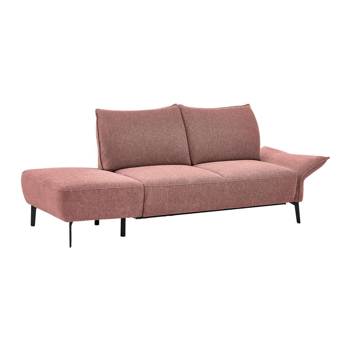 RÉCAMIERE Chenille Bordeaux  - Bordeaux/Schwarz, Konventionell, Textil/Metall (206/90/92cm) - Elegando