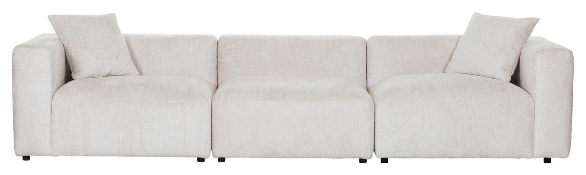 BIGSOFA Chenille Creme  - Creme/Schwarz, MODERN, Kunststoff/Textil (320/66/111cm) - Carryhome