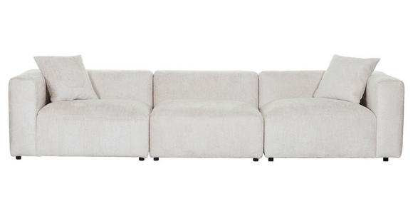 BIGSOFA in Chenille Creme  - Creme/Schwarz, MODERN, Kunststoff/Textil (320/66/111cm) - Carryhome