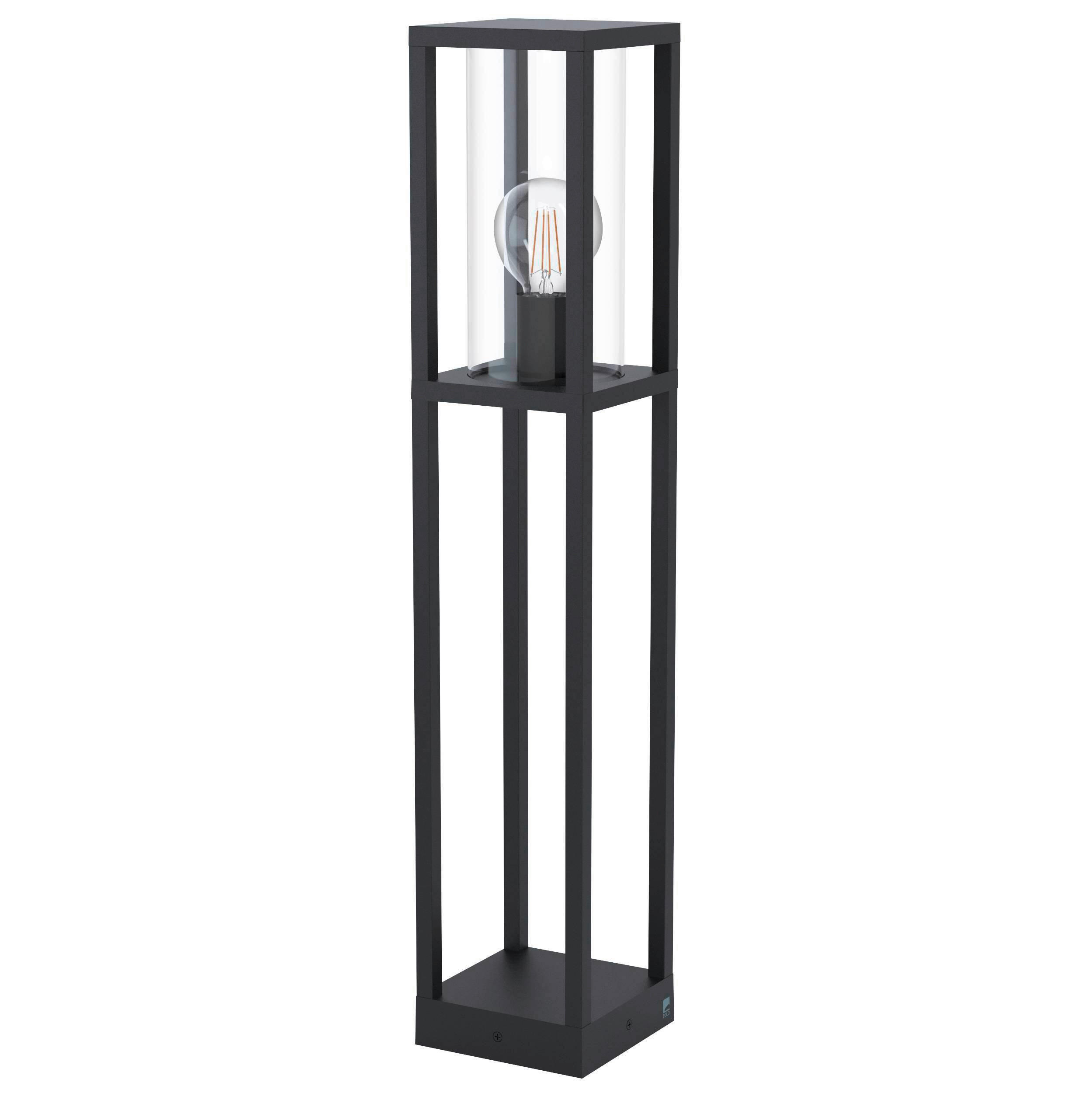 GOLVLAMPA UTOMHUS - klar/svart, Design, metall/glas (15/15/79,5cm) - Eglo