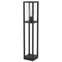 GOLVLAMPA UTOMHUS - klar/svart, Design, metall/glas (15/15/79,5cm) - Eglo