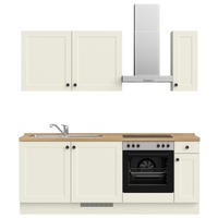 KÜCHENLEERBLOCK 210 cm   in Weiß, Eichefarben  - Eichefarben/Schwarz, MODERN, Holzwerkstoff/Metall (210cm) - Nobilia