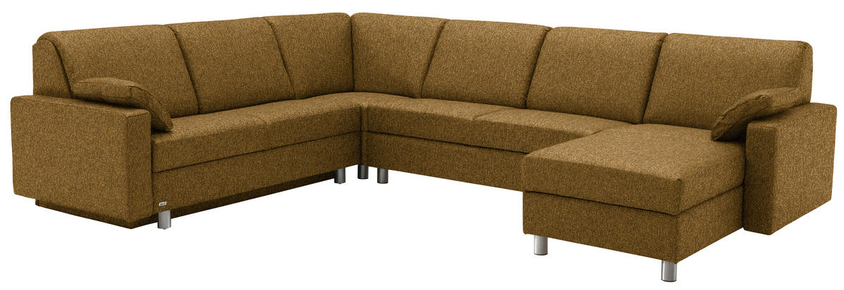 WOHNLANDSCHAFT  in Mikrovelours Senfgelb  - Anthrazit/Senfgelb, KONVENTIONELL, Textil (237/323/158cm) - Sedda