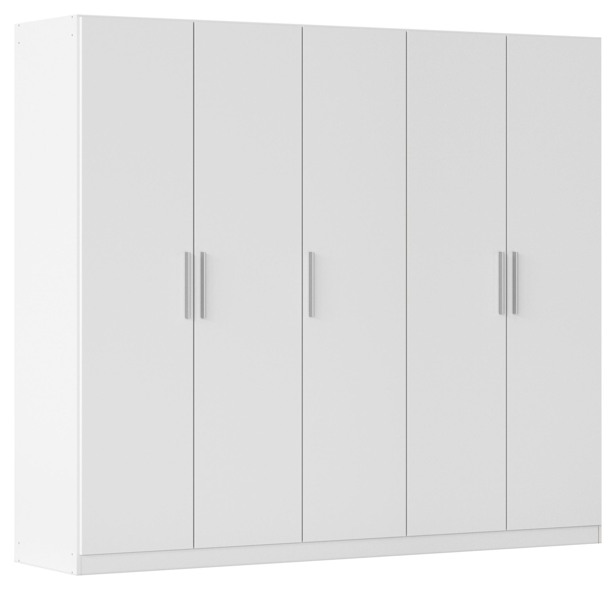 DREHTÜRENSCHRANK 226/197/54 cm,  in Weiß, 5-türig  - Alufarben/Weiß, KONVENTIONELL, Holzwerkstoff/Kunststoff (226/197/54cm) - home24