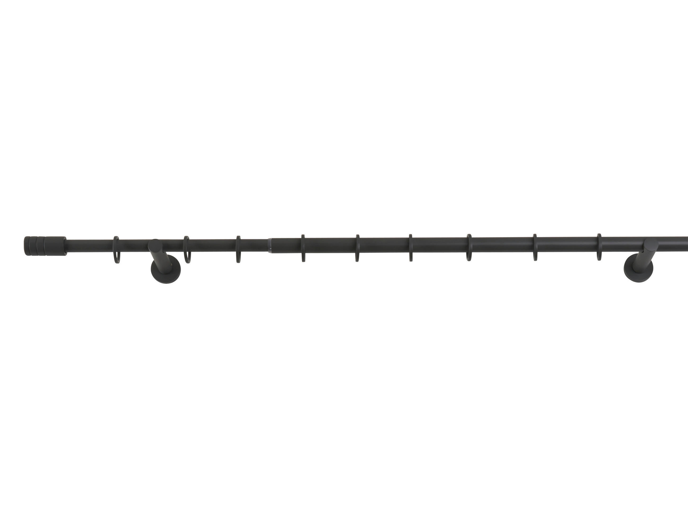VORHANGSTANGENSET 160 cm  - Dunkelgrau, Basics, Metall (160cm)