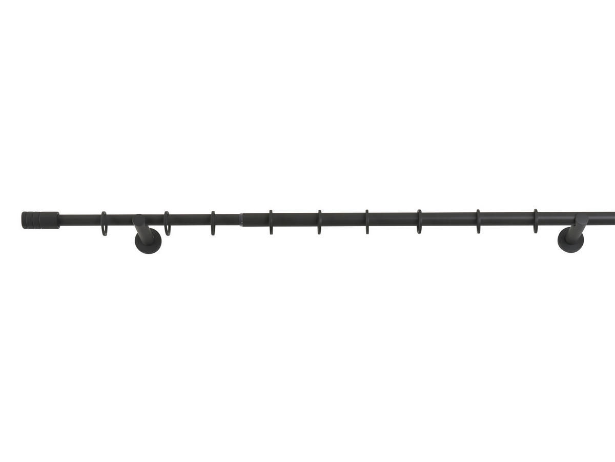 VORHANGSTANGENSET 120 cm  - Dunkelgrau, Basics, Metall (120cm)