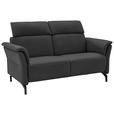 2-SITZER-SOFA in Mikrofaser Dunkelgrau  - Dunkelgrau/Schwarz, KONVENTIONELL, Textil/Metall (178/103/95cm) - Dieter Knoll