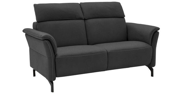 2-SITZER-SOFA in Mikrofaser Dunkelgrau - Dunkelgrau/Schwarz, KONVENTIONELL, Textil/Metall (178/103/95cm) - Dieter Knoll