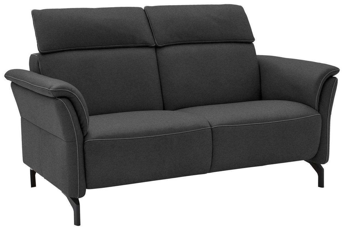 2-SITZER-SOFA in Mikrofaser Dunkelgrau  - Dunkelgrau/Schwarz, Konventionell, Textil/Metall (178/103/95cm) - Dieter Knoll
