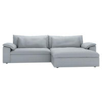 ECKSOFA  Chenille Hellgrau  - Hellgrau/Schwarz, Modern, Kunststoff/Textil (306/198cm) - Carryhome