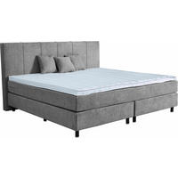 BOXSPRINGBETT 220/200 cm  in Graubraun  - Graubraun/Schwarz, Lifestyle, Holz/Textil (220/200cm) - home24