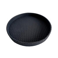 POSLUŽAVNIK DEKORATIVNI  - crna, Design, drvni materijal/koža (36,5/3,5cm) - Ambia Home