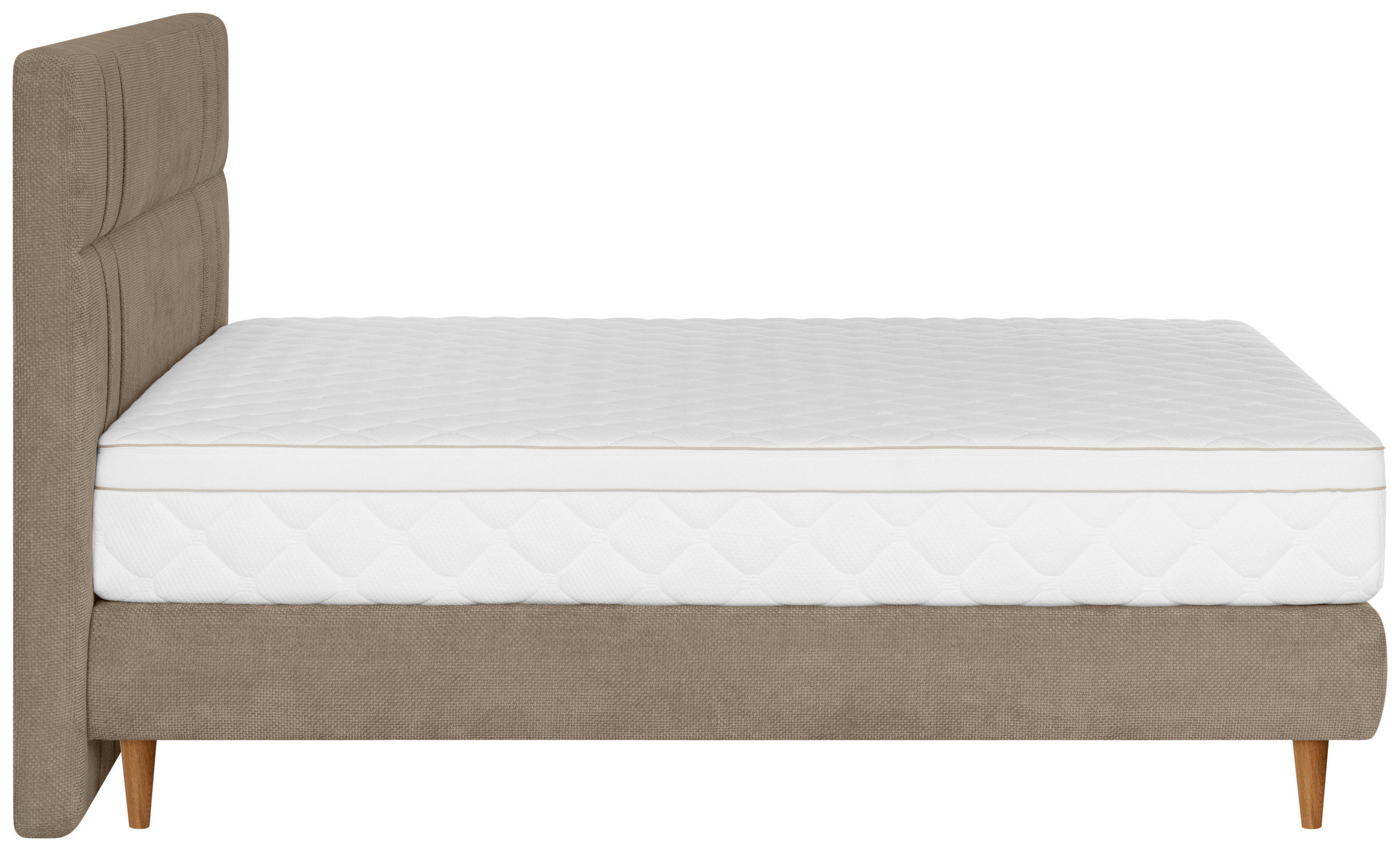 BOXSPRINGBETT 180/200 cm  in Hellbraun  - Hellbraun/Eichefarben, MODERN, Holz/Textil (180/200cm) - Welnova